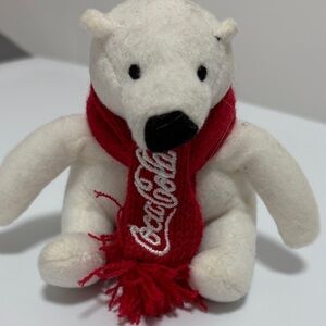 Coca-Cola Polar Bear Plush Toy With Red Scarf 2013 Summit Group Polyester For Ag